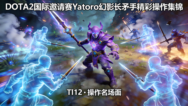 DOTA2国际邀请赛Yatoro幻影长矛手精彩操作集锦视频封面 - 多个幻象围攻敌人的游戏画面