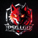 PSG.LGD战队Logo - 红黑相间的狼头标志